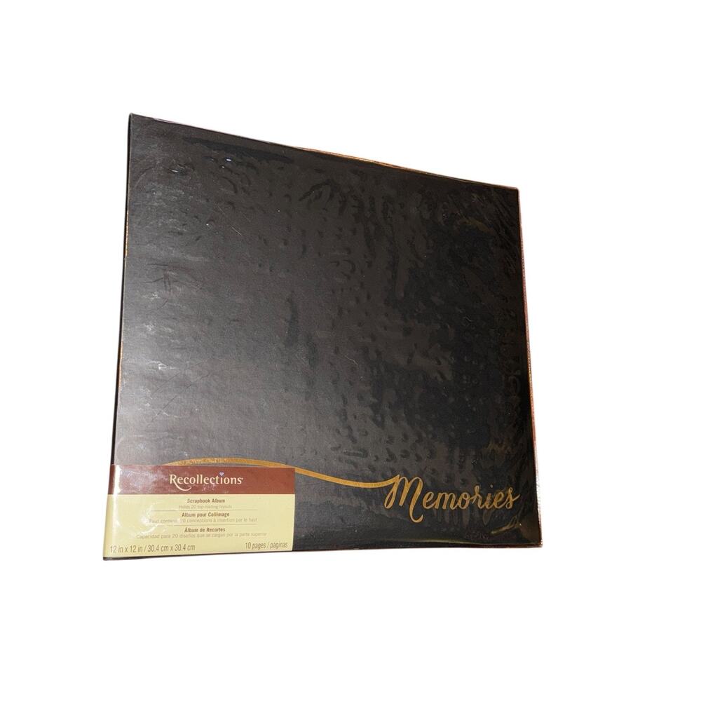 Recollections 12x12 Scrapbook Album Black Gold‎ Memories Cover 10 Pages New